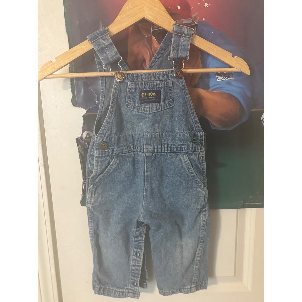 OshKosh Bgosh Kids Vintage Denim Overalls Medium Wash Blue Bibs